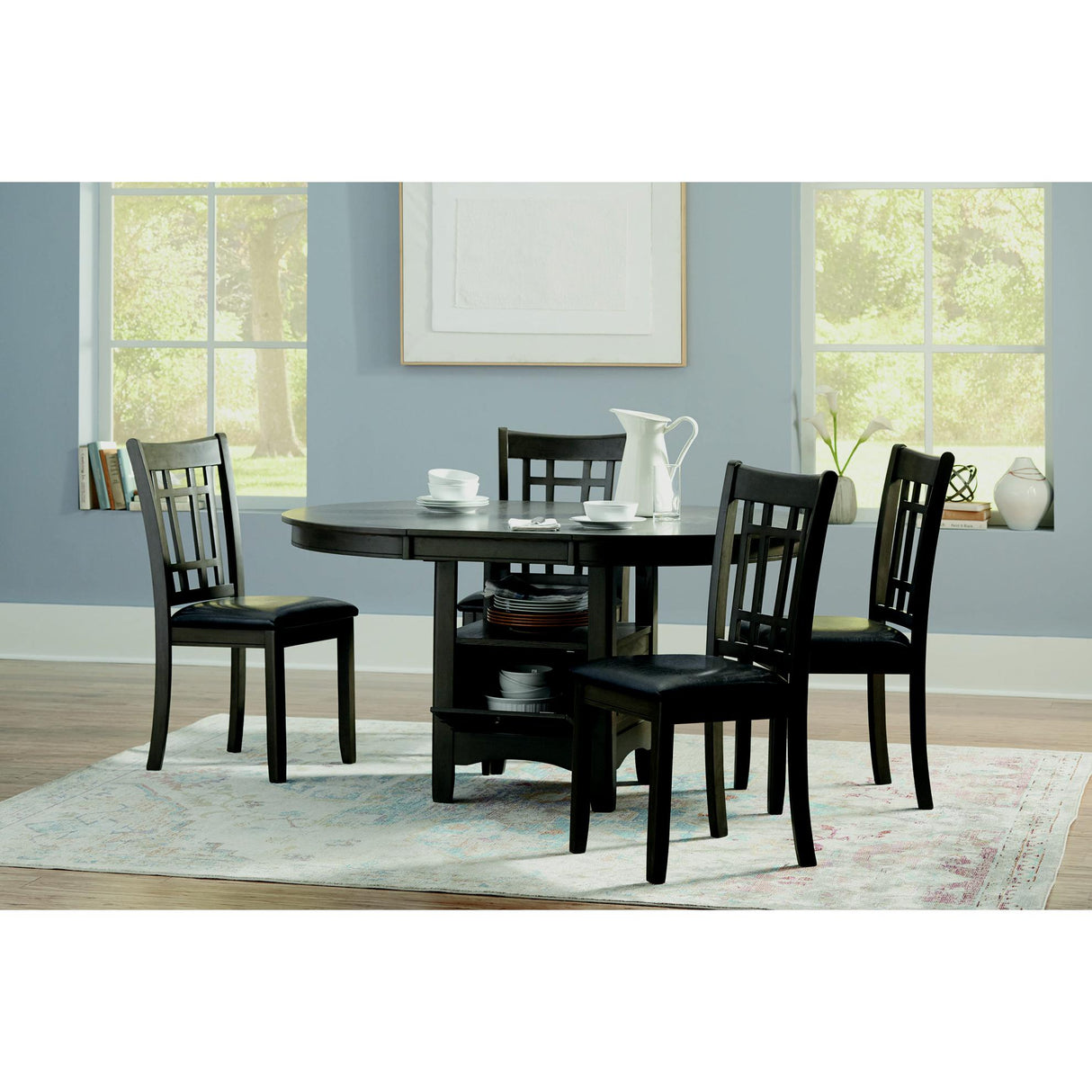 Coaster Furniture Lavon 108211 Oval 60-inch Extension Leaf Dining Table - Medium Grey IMAGE 7