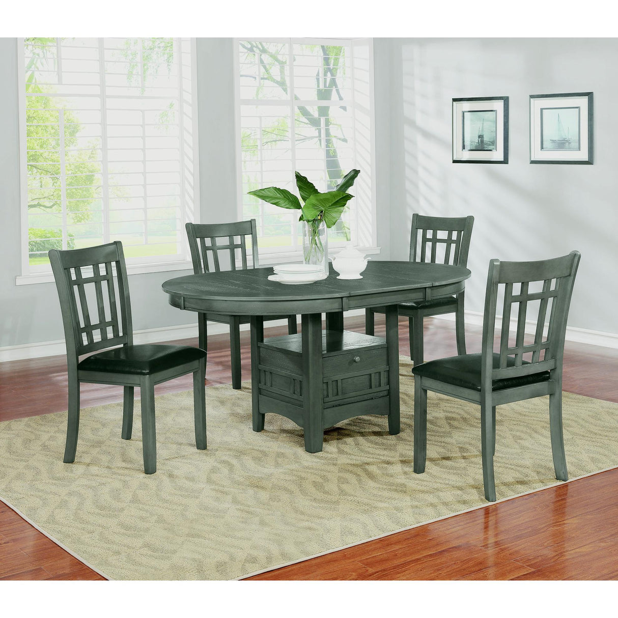 Coaster Furniture Lavon 108212 Wood Dining Side Chair - Medium Grey (Set of 2) IMAGE 6