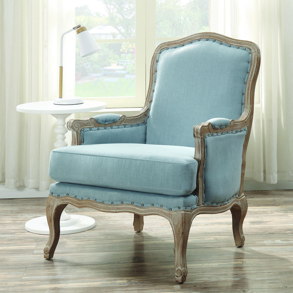 Elements International Artesia UAZ547100G Arm Chair - Midtown Light Blue IMAGE 1