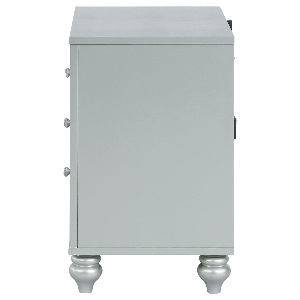 Coaster Furniture Gunnison 223212 2-Drawer Nightstand - Silver Metallic IMAGE 4