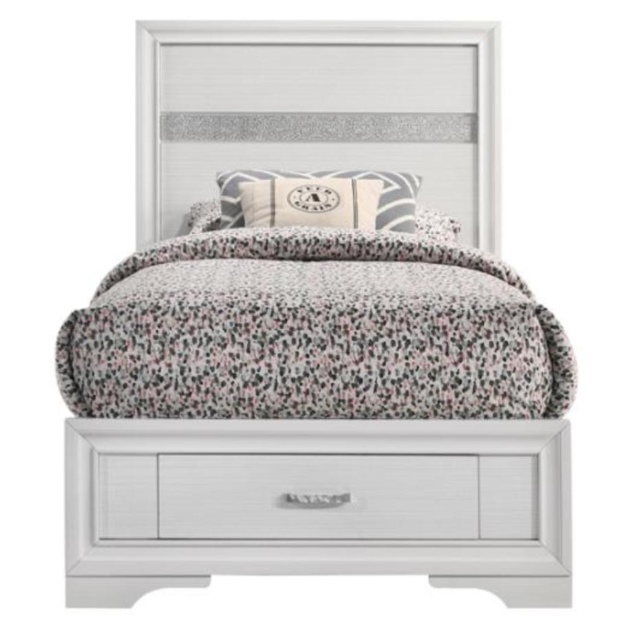 Coaster Furniture Miranda 205111T 51-inch Wood Twin Storage Panel Bed - White IMAGE 2