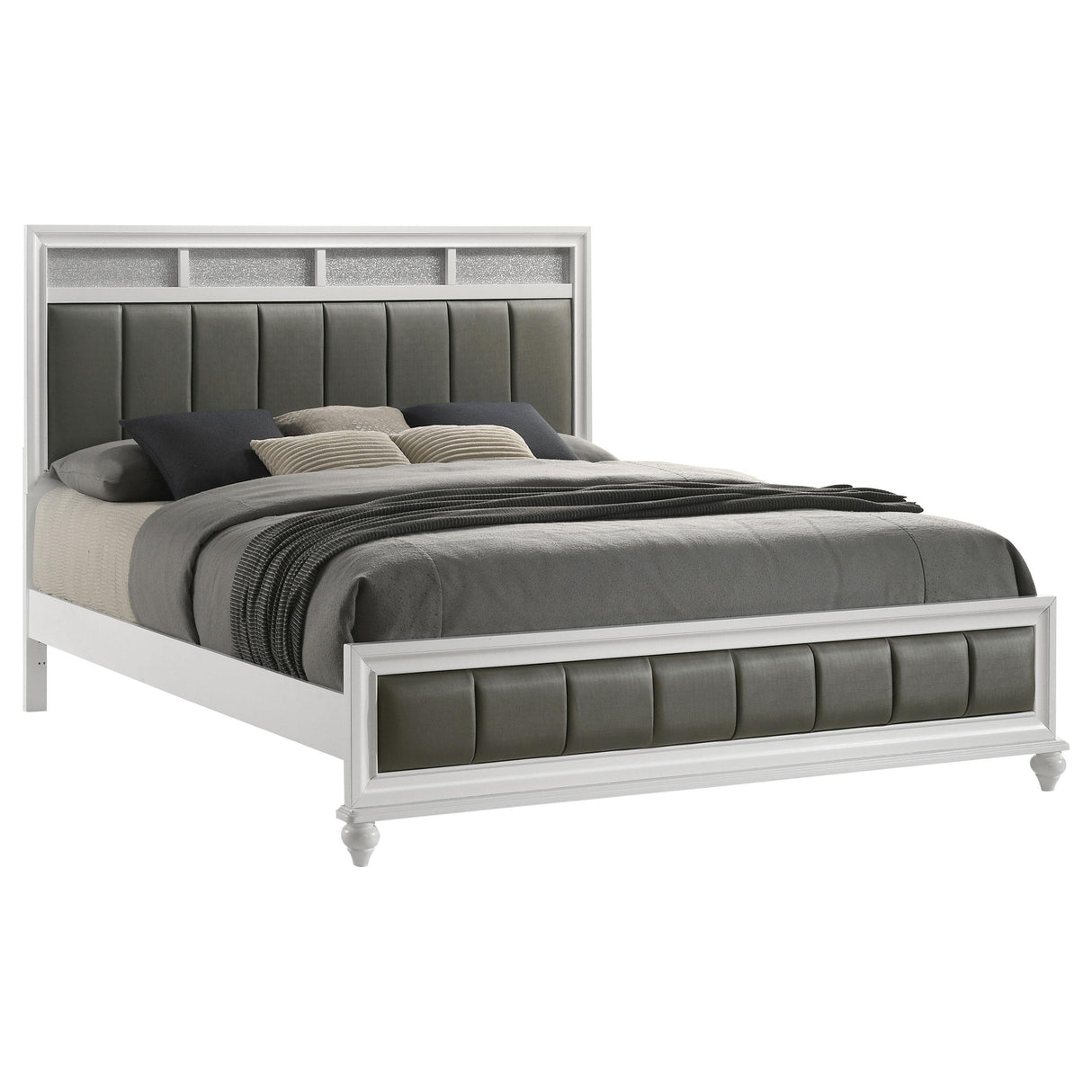 Coaster Furniture Barzini 205891KE Wood Eastern King Panel Bed - White IMAGE 2