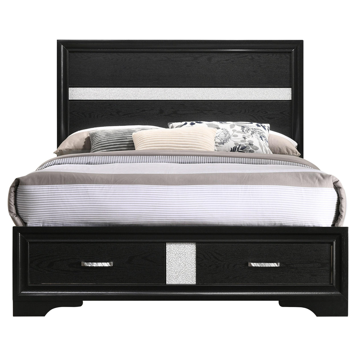 Coaster Furniture Miranda 206361F 51-inch Wood Full Storage Panel Bed - Black IMAGE 4
