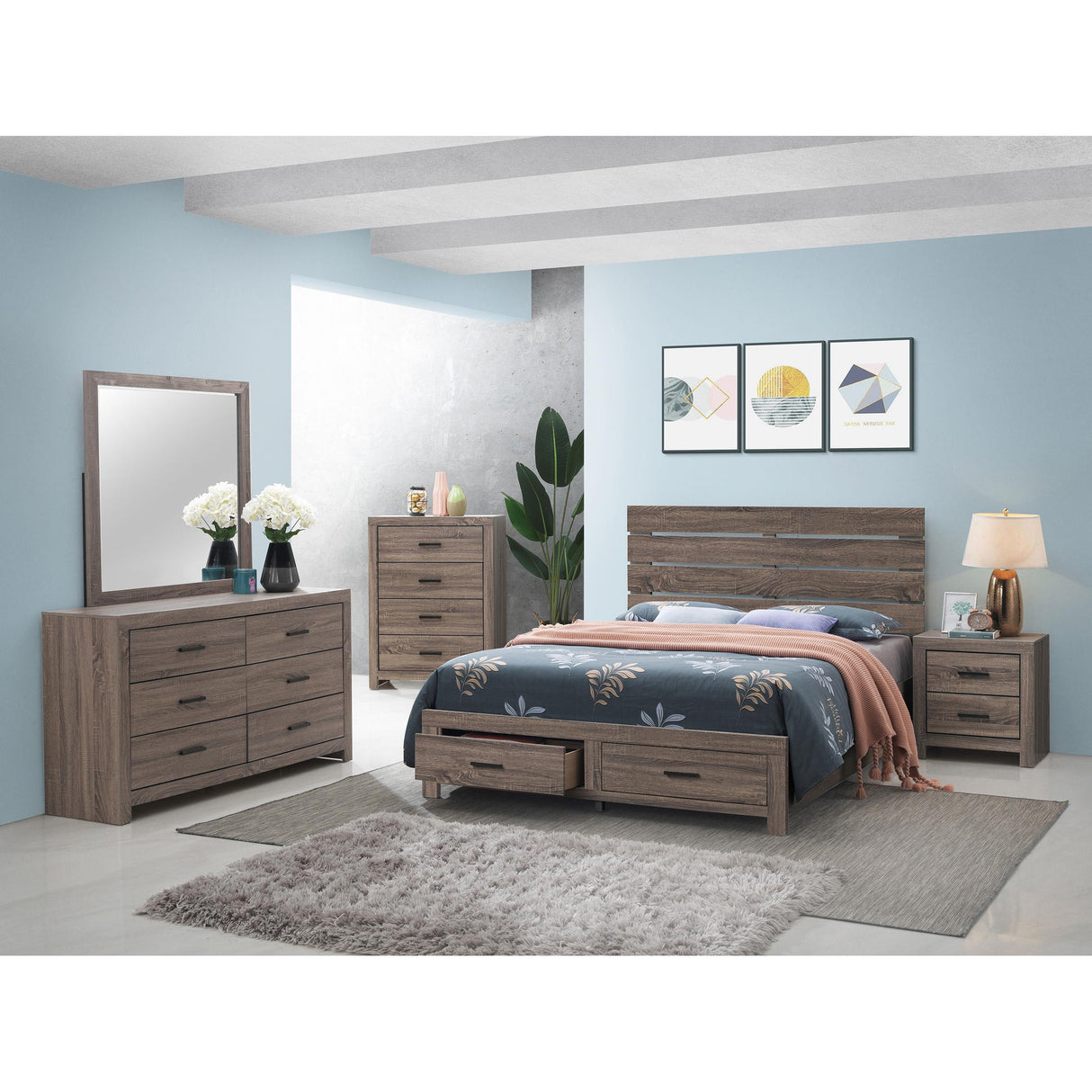 Coaster Furniture Brantford 207042 2-Drawer Nightstand - Barrel Oak IMAGE 12
