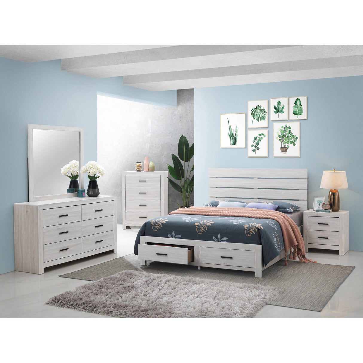 Coaster Furniture Brantford 207054 Dresser Mirror - Coastal White IMAGE 3