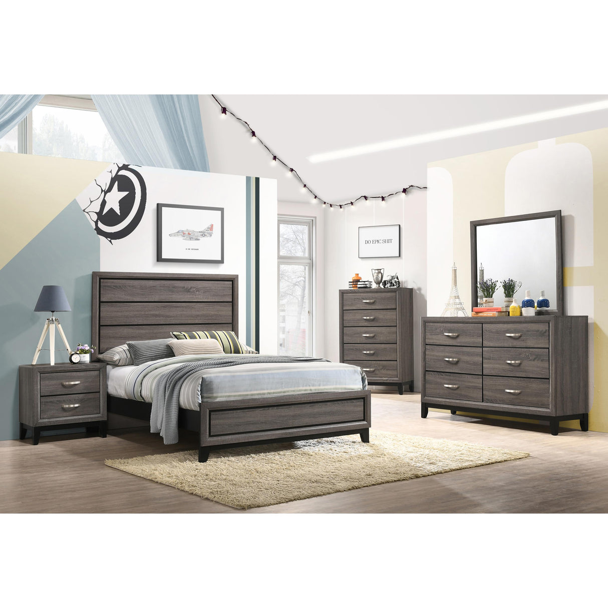 Coaster Furniture Watson 212421F Wood Full Panel Bed - Grey Oak IMAGE 6