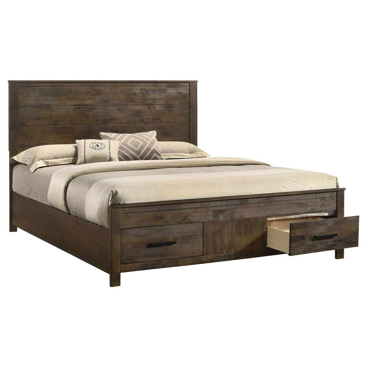 Coaster Furniture Woodmont 222631KE Eastern King Storage Bed - Rustic Golden Brown IMAGE 2