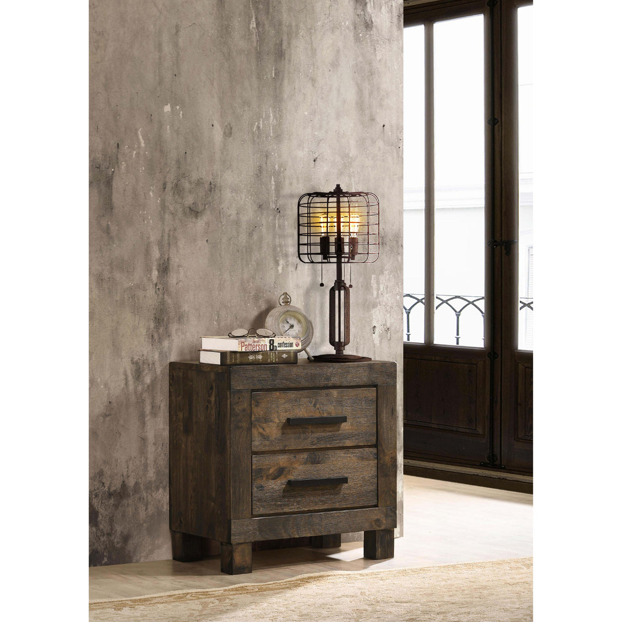 Coaster Furniture Woodmont 222632 2-Drawer Nightstand - Rustic Golden Brown IMAGE 9