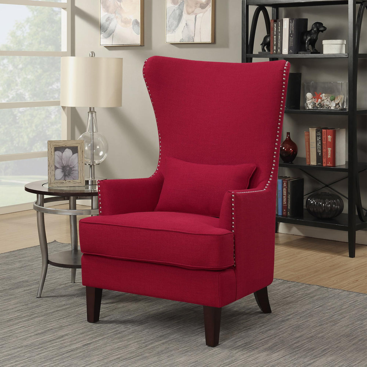 Elements International Kori Accent Chair - Berry IMAGE 8