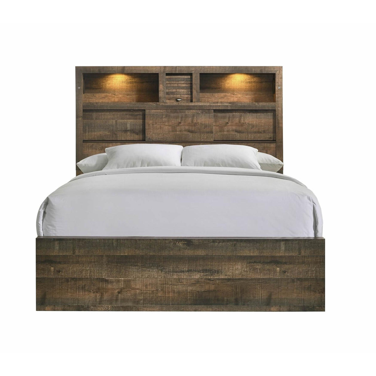 Elements International Bailey BY520KB King Bookcase Bed with Bluetooth IMAGE 2