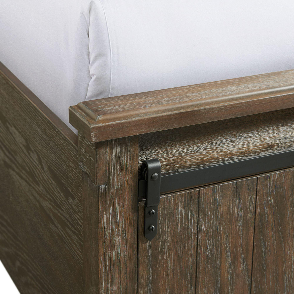 Elements International Scott SC370QB Queen Platform Storage Bed - Walnut IMAGE 6