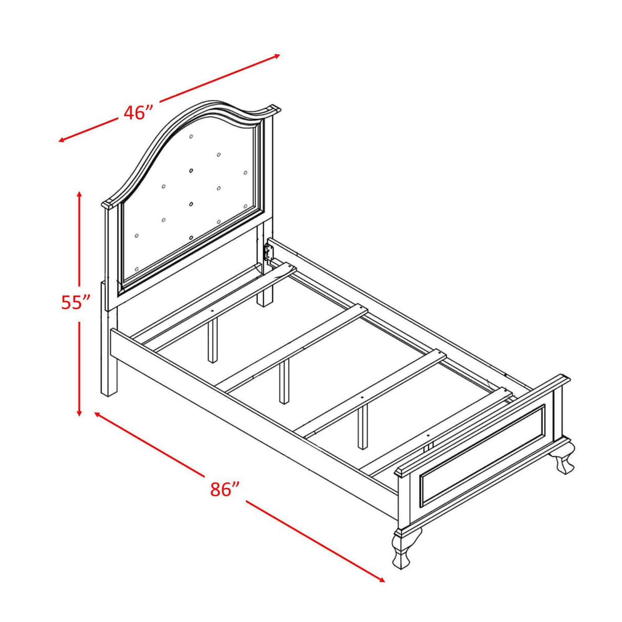 Elements International Jesse JS700TB Twin Panel Bed IMAGE 3