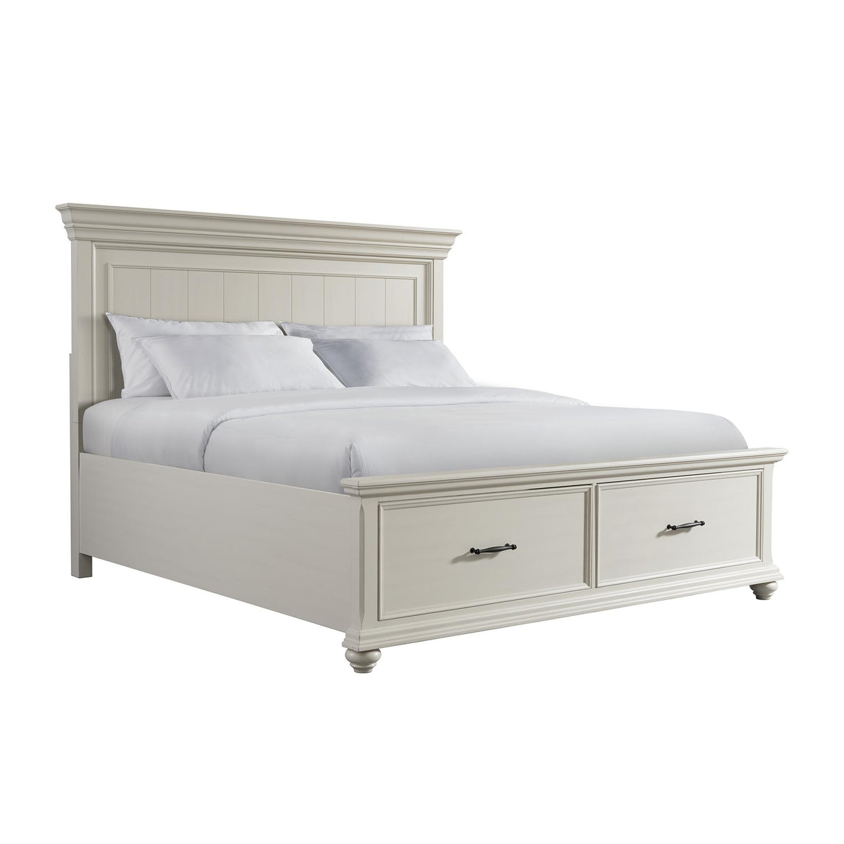 Elements International Slater SR650KB King Platform Storage Bed - White IMAGE 1