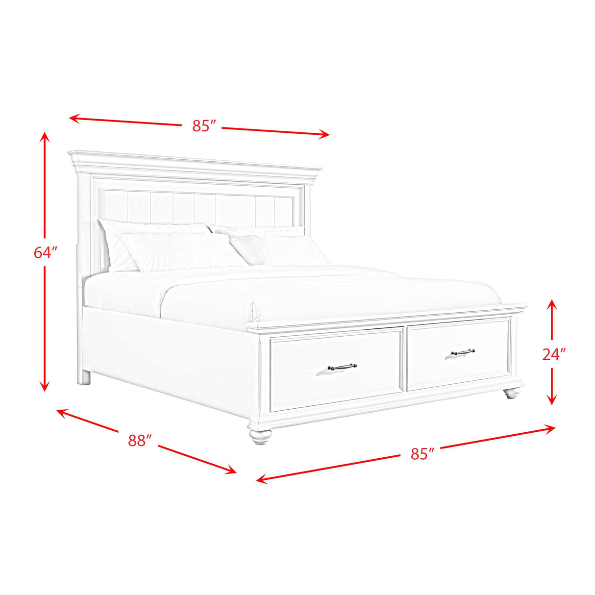 Elements International Slater SR850KB King Platform Storage Bed - Black IMAGE 12
