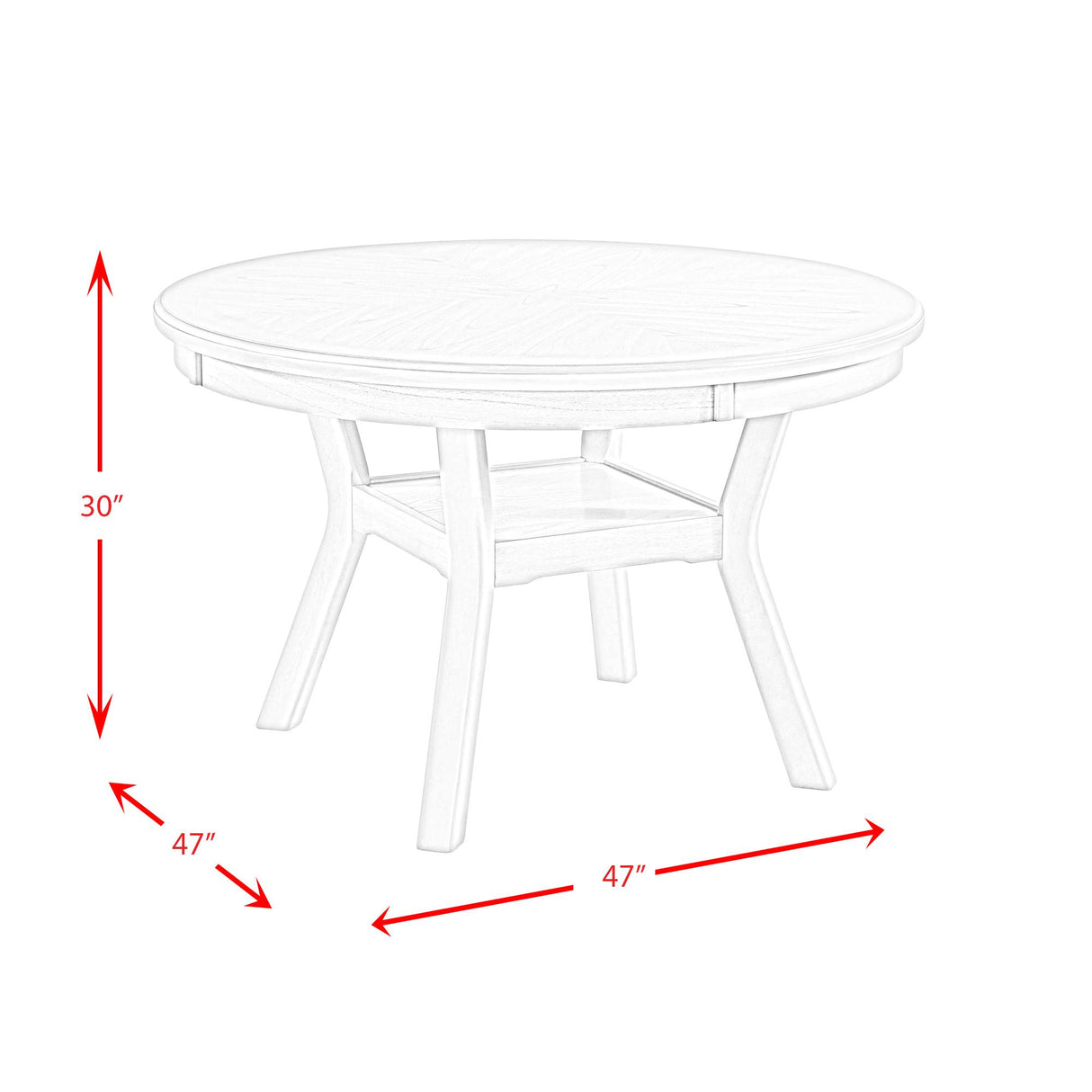 Elements International Amherst DAH700DT Dining Table - Bisque IMAGE 9