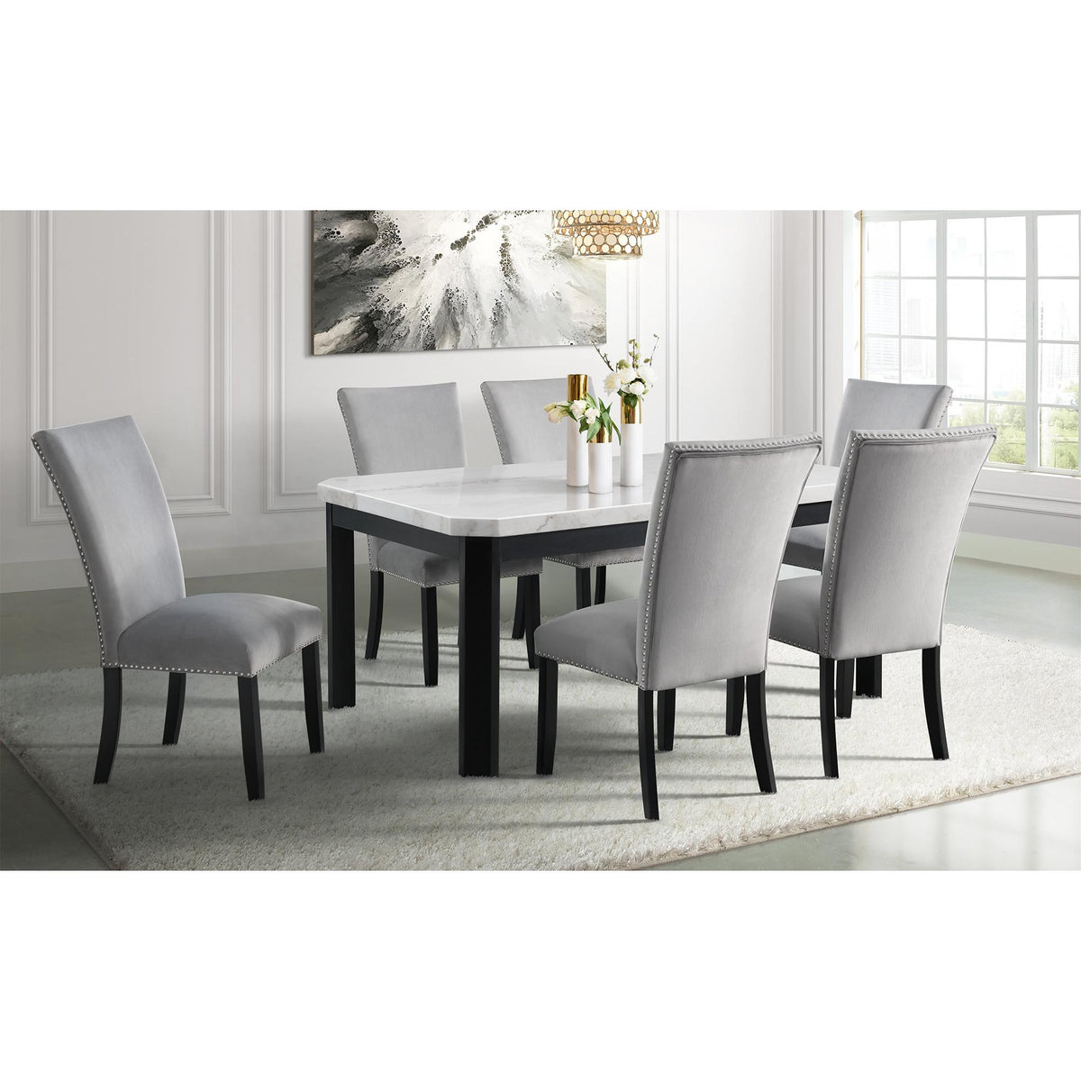 Elements International Francesca CFC300VSC Dining Chair - Gray IMAGE 9