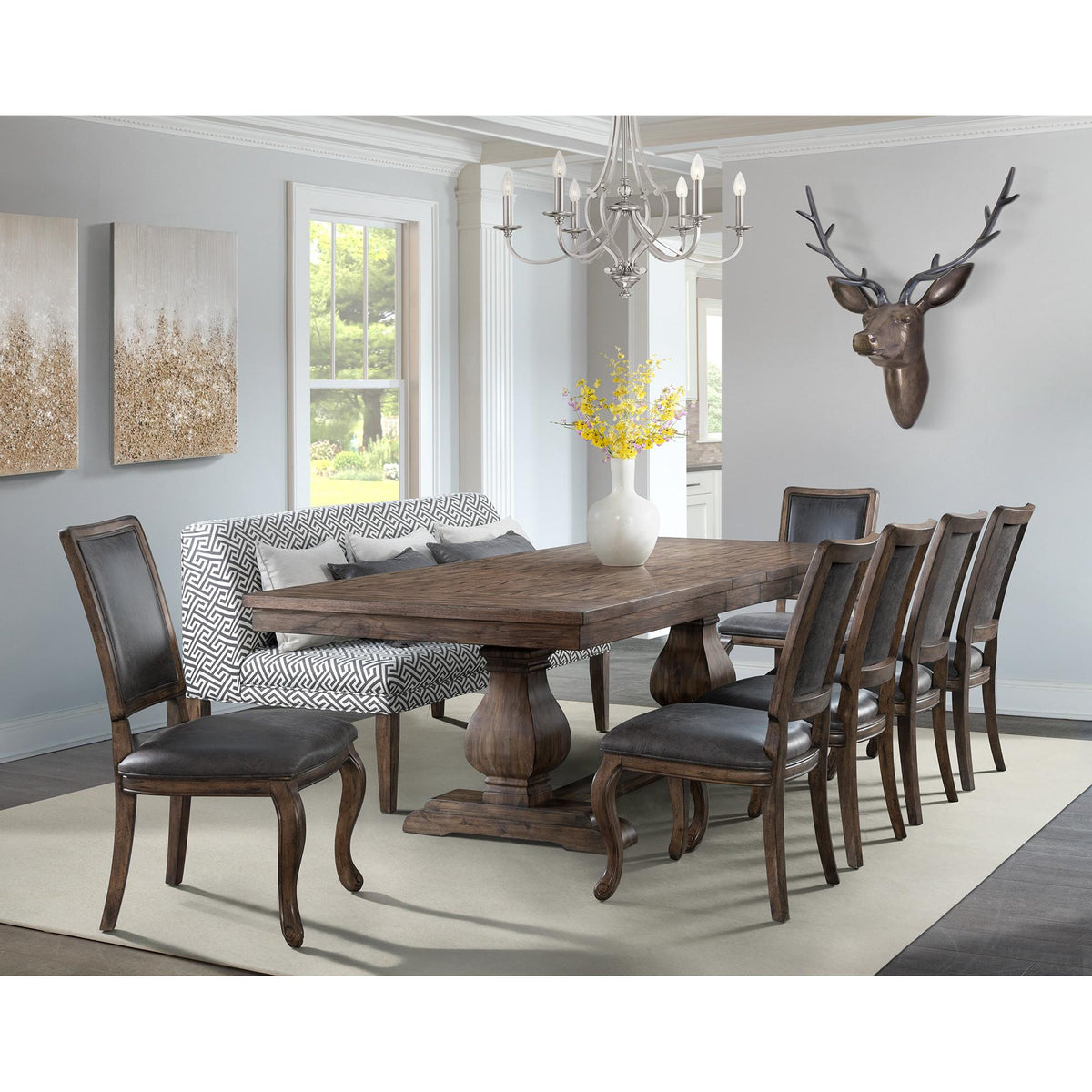 Elements International Gramercy DGC500DTTB Dining Table IMAGE 6