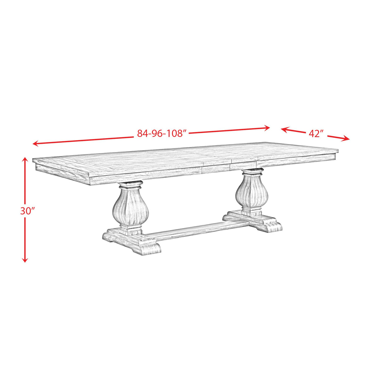 Elements International Gramercy DGC500DTTB Dining Table IMAGE 9