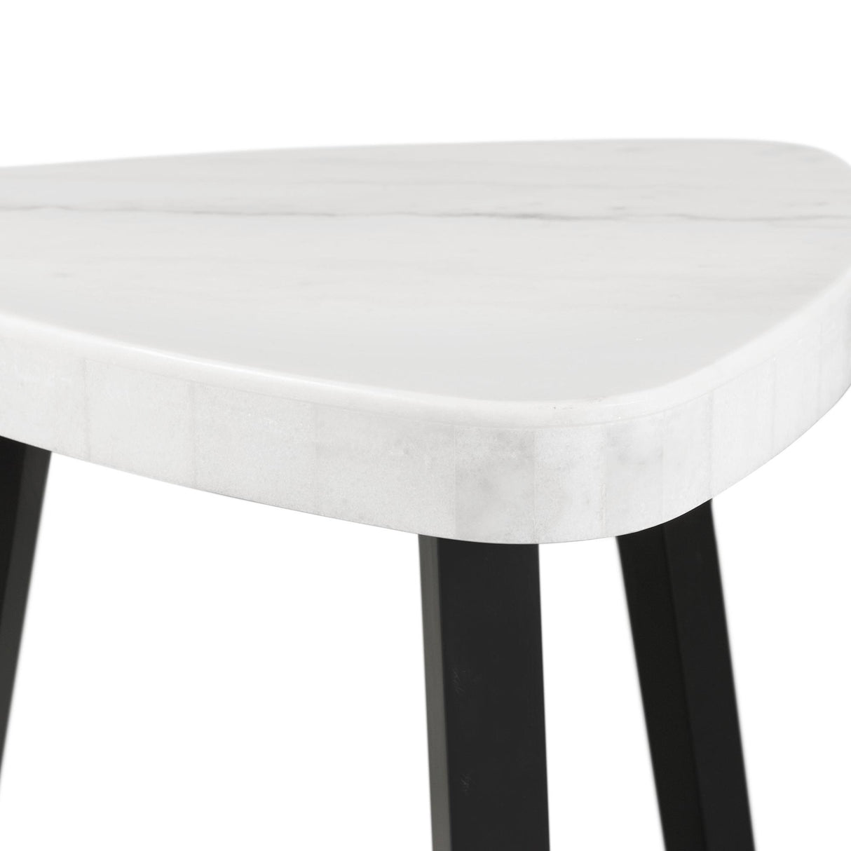 Elements International Trinity CTN100ET White Marble Top End Table IMAGE 4