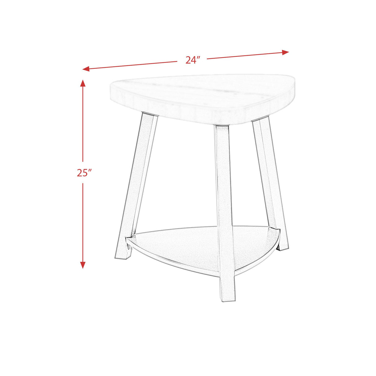 Elements International Trinity CTN100ET White Marble Top End Table IMAGE 9