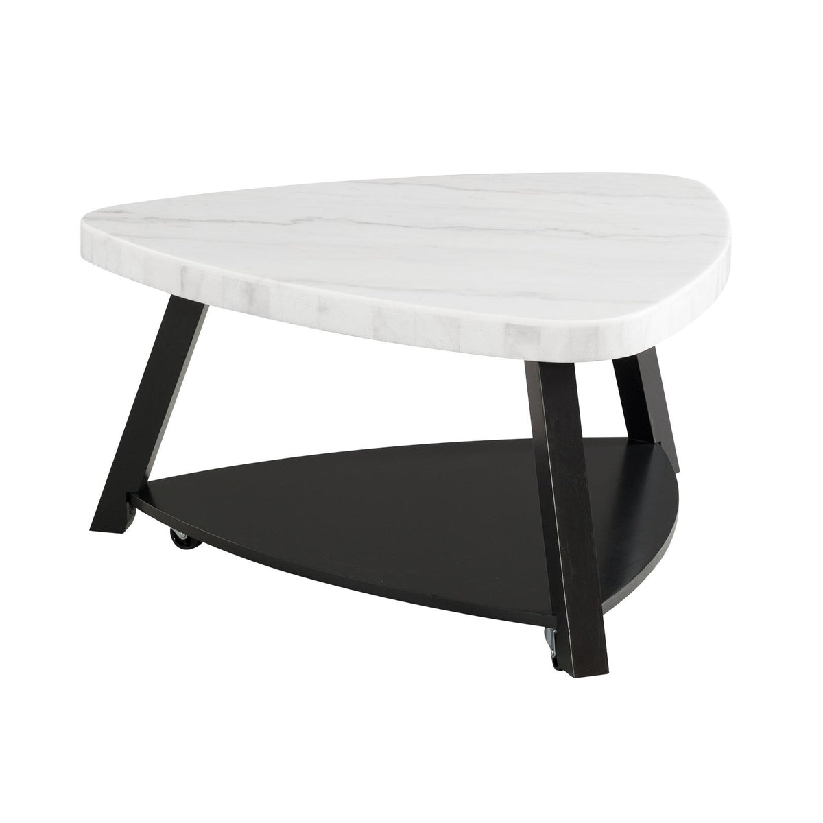 Elements International Trinity CTN100CT White Marble Top Coffee Table IMAGE 1