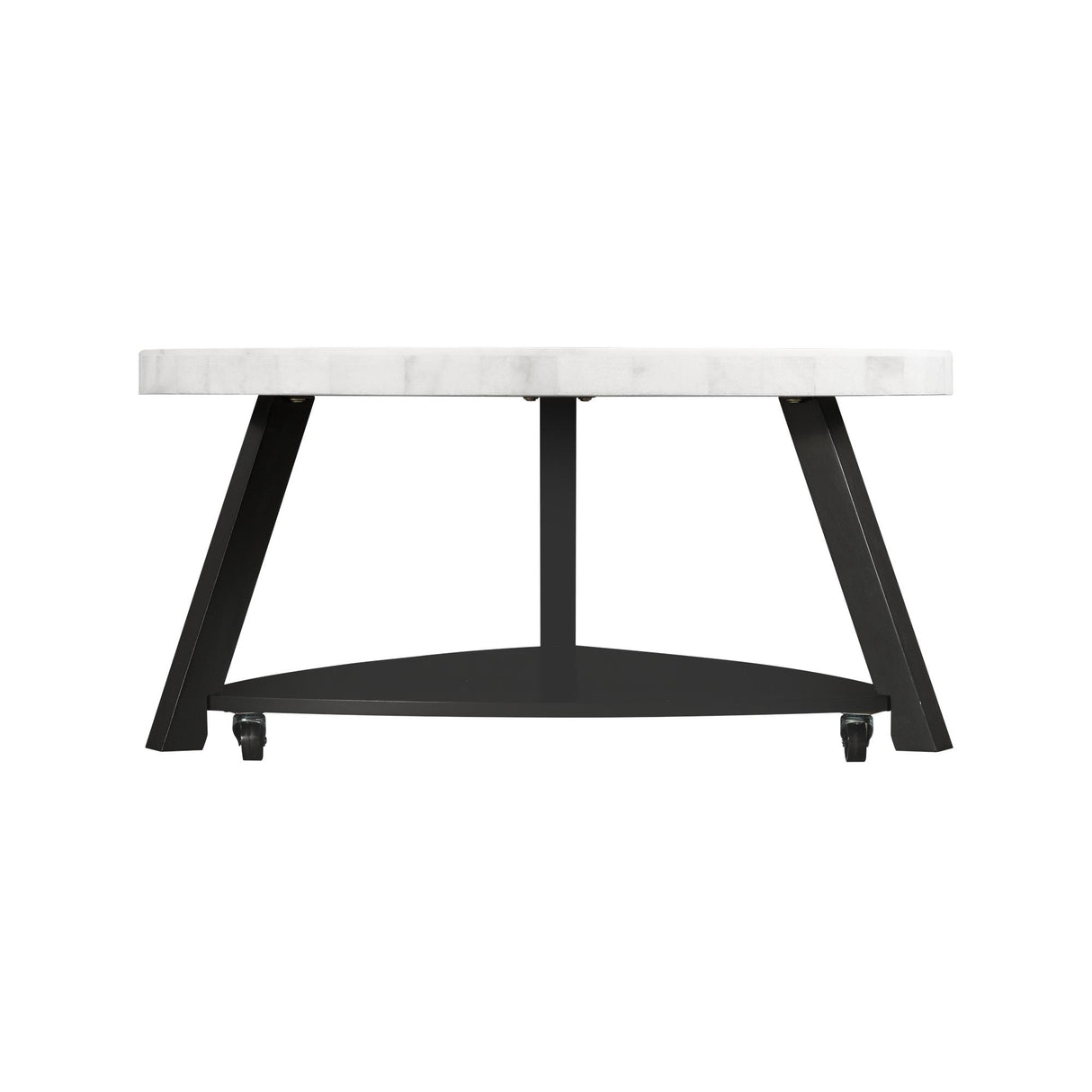 Elements International Trinity CTN100CT White Marble Top Coffee Table IMAGE 3