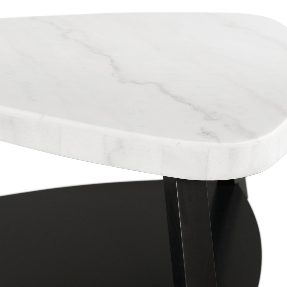 Elements International Trinity CTN100CT White Marble Top Coffee Table IMAGE 4