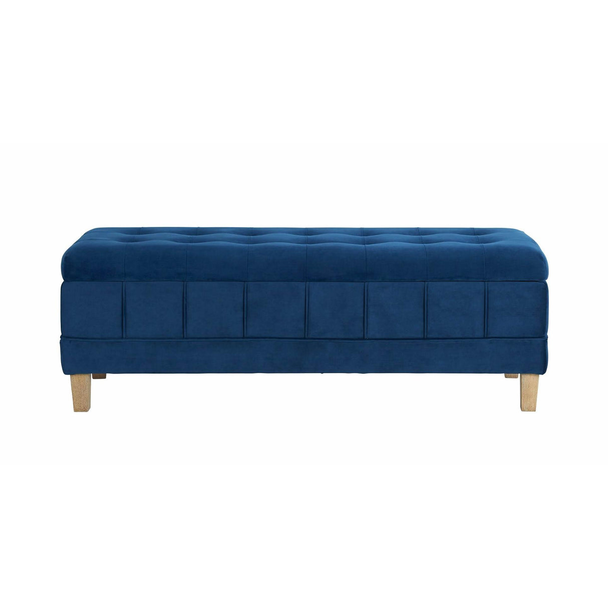 Elements International Crosby Tufted Storage Ottoman - Cobalt IMAGE 3