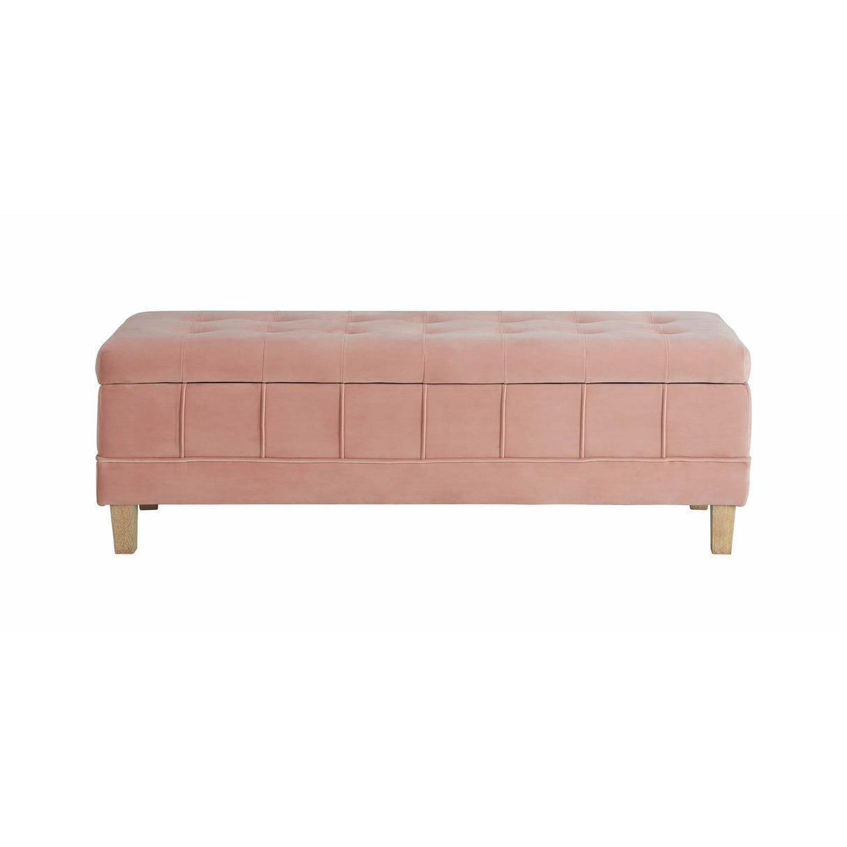 Elements International Crosby Tufted Storage Ottoman - Blush IMAGE 3