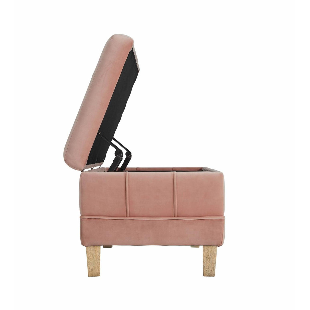 Elements International Crosby Tufted Storage Ottoman - Blush IMAGE 6