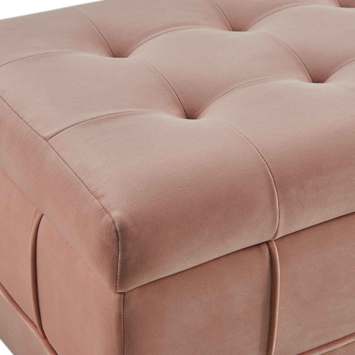 Elements International Crosby Tufted Storage Ottoman - Blush IMAGE 9