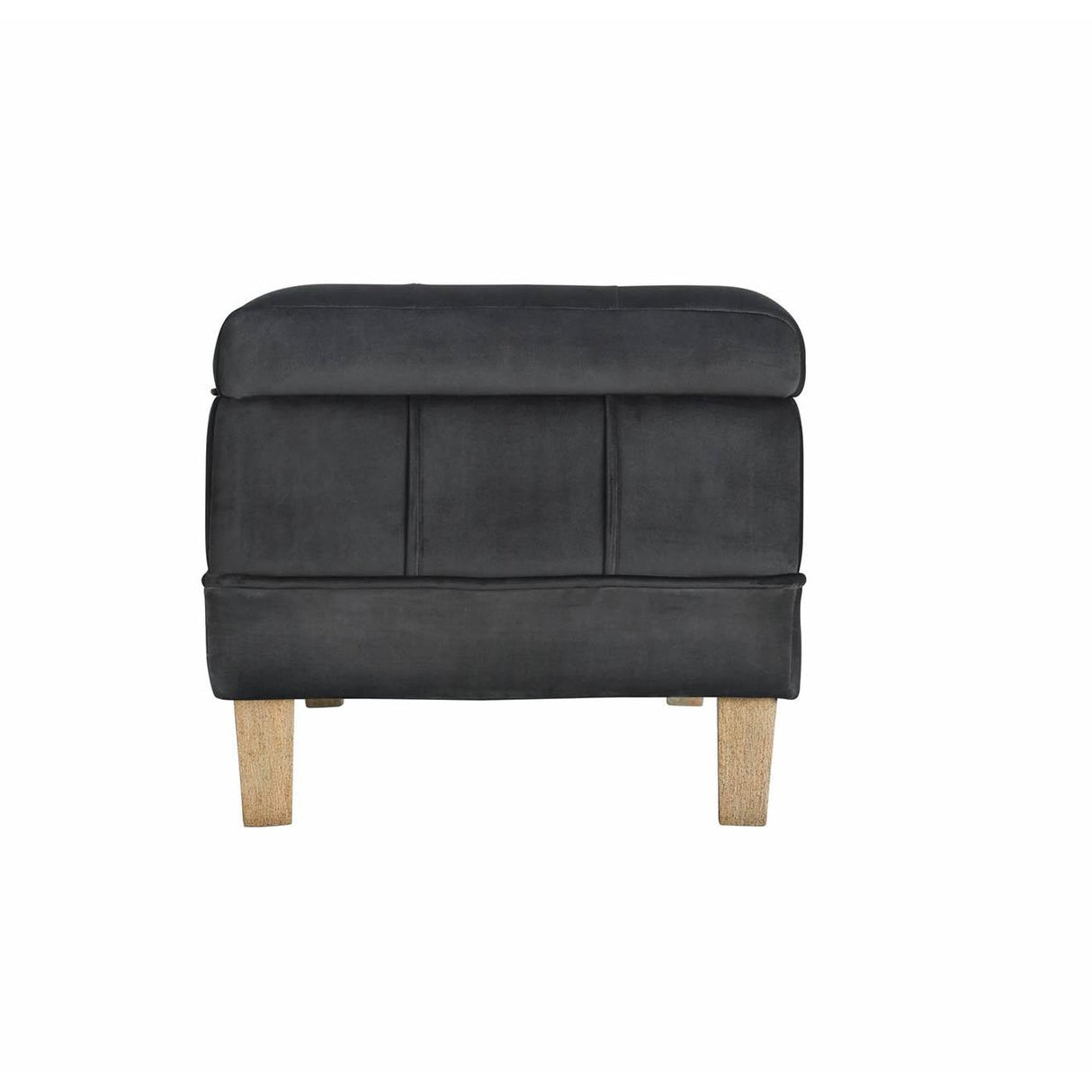 Elements International Crosby Tufted Storage Ottoman - Gun Metal IMAGE 5
