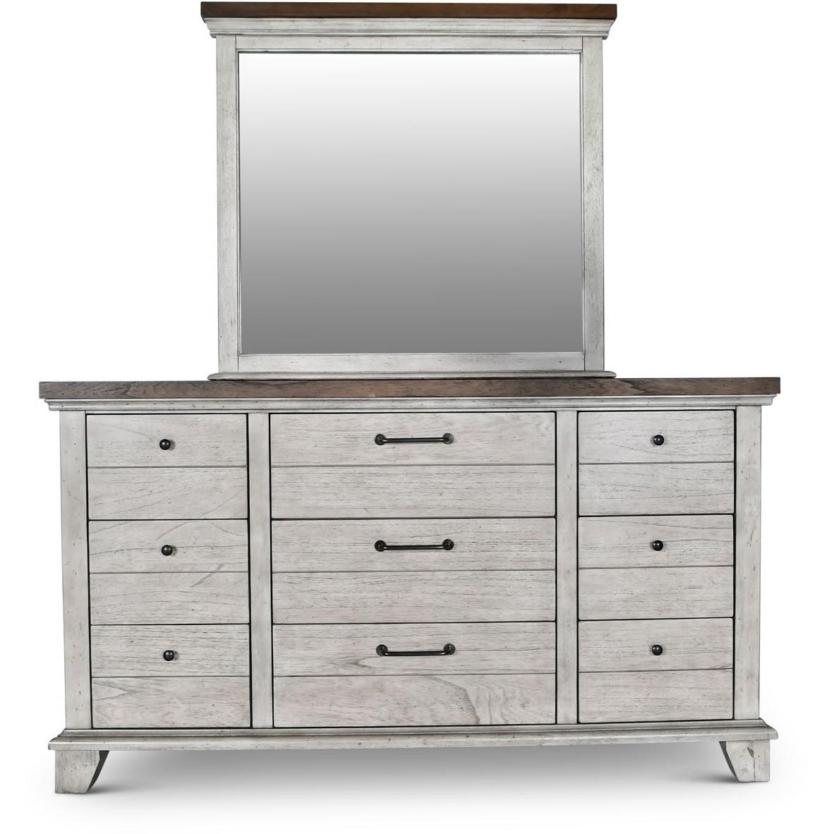 Steve Silver Furniture Bear Creek BC900MR Dresser Mirror - White Smoke IMAGE 2
