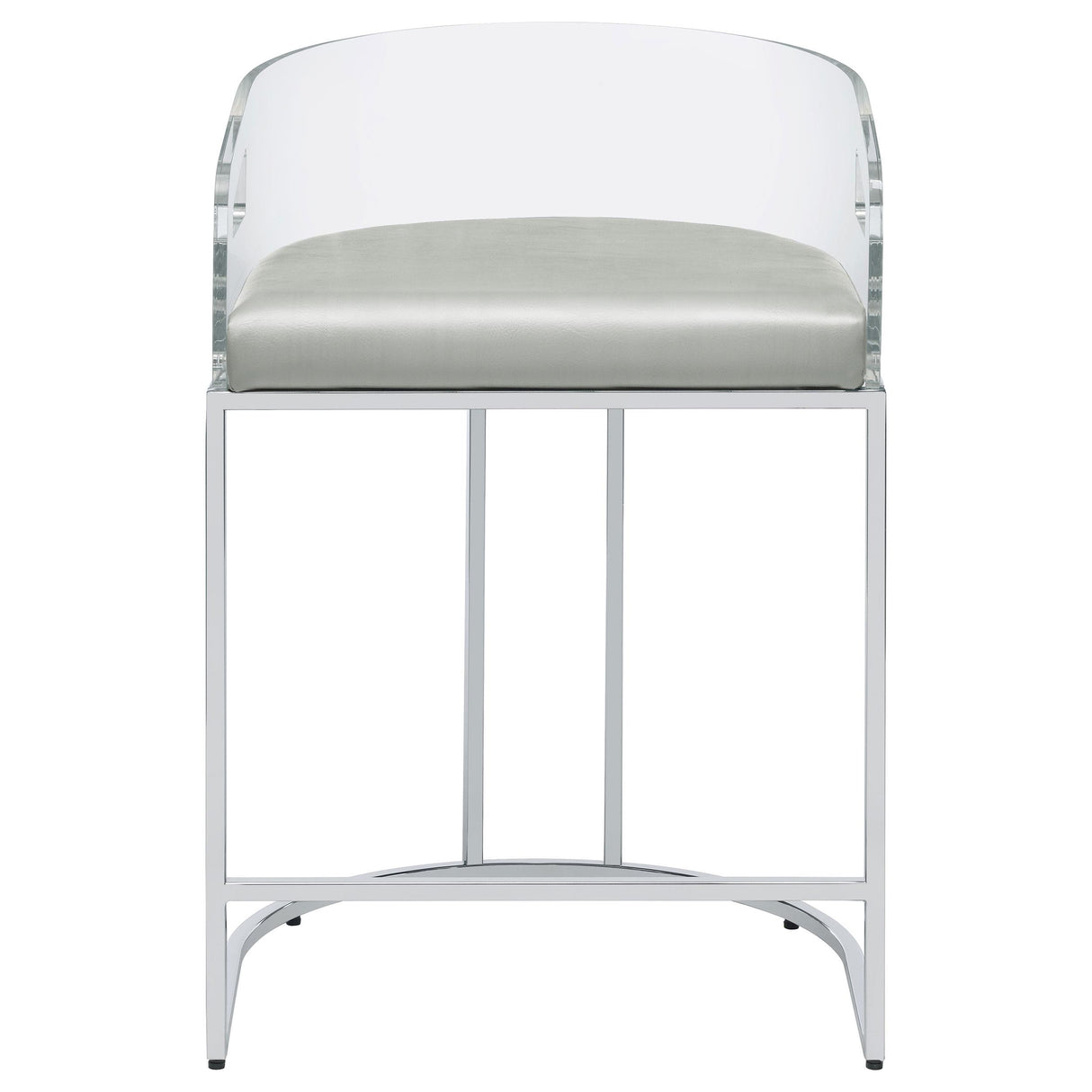 Coaster Furniture Thermosolis 183405 Clear Acrylic Counter Chair - Chrome IMAGE 2