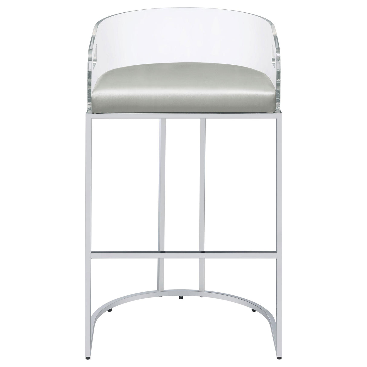 Coaster Furniture Thermosolis 183406 Clear Acrylic Bar Chair - Chrome IMAGE 2