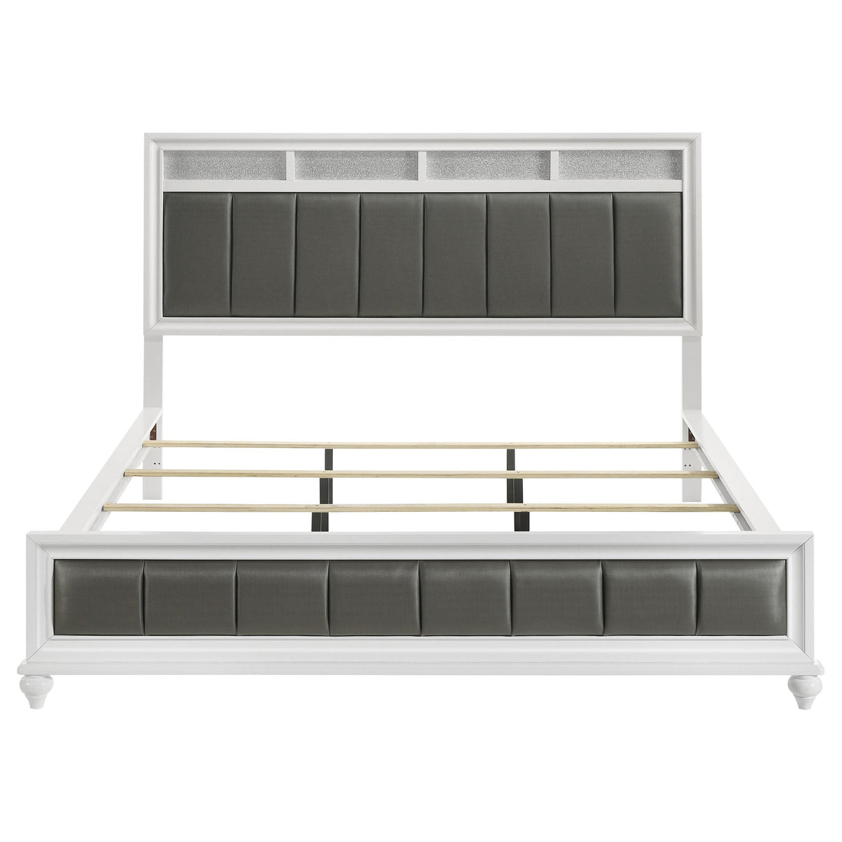 Coaster Furniture Barzini 205891KW Wood California King Panel Bed - White IMAGE 3