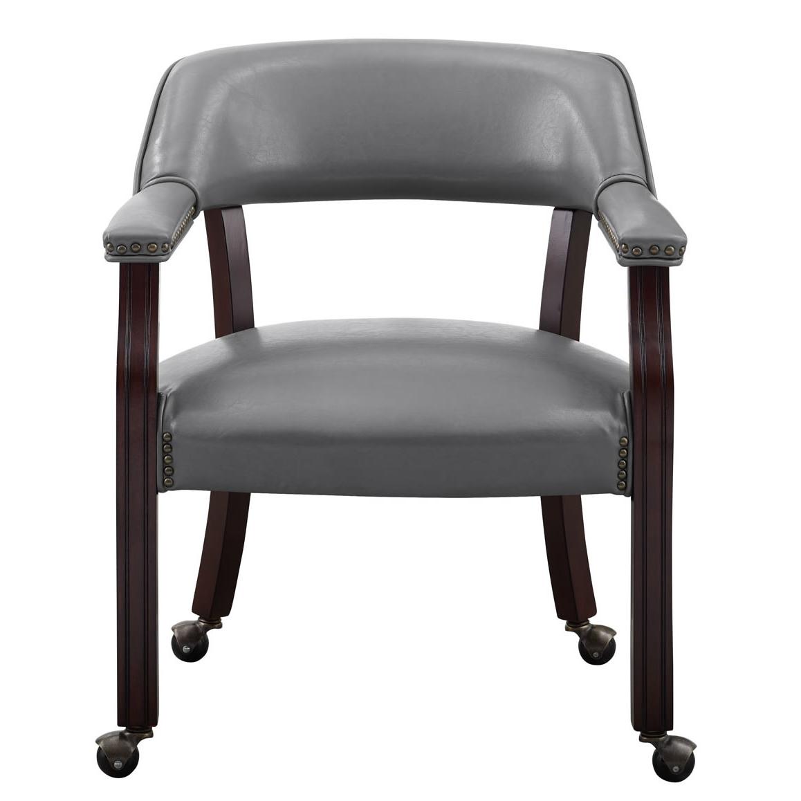 Steve Silver Furniture Tournament TU500AG Arm Chair w/Casters - Gray IMAGE 2