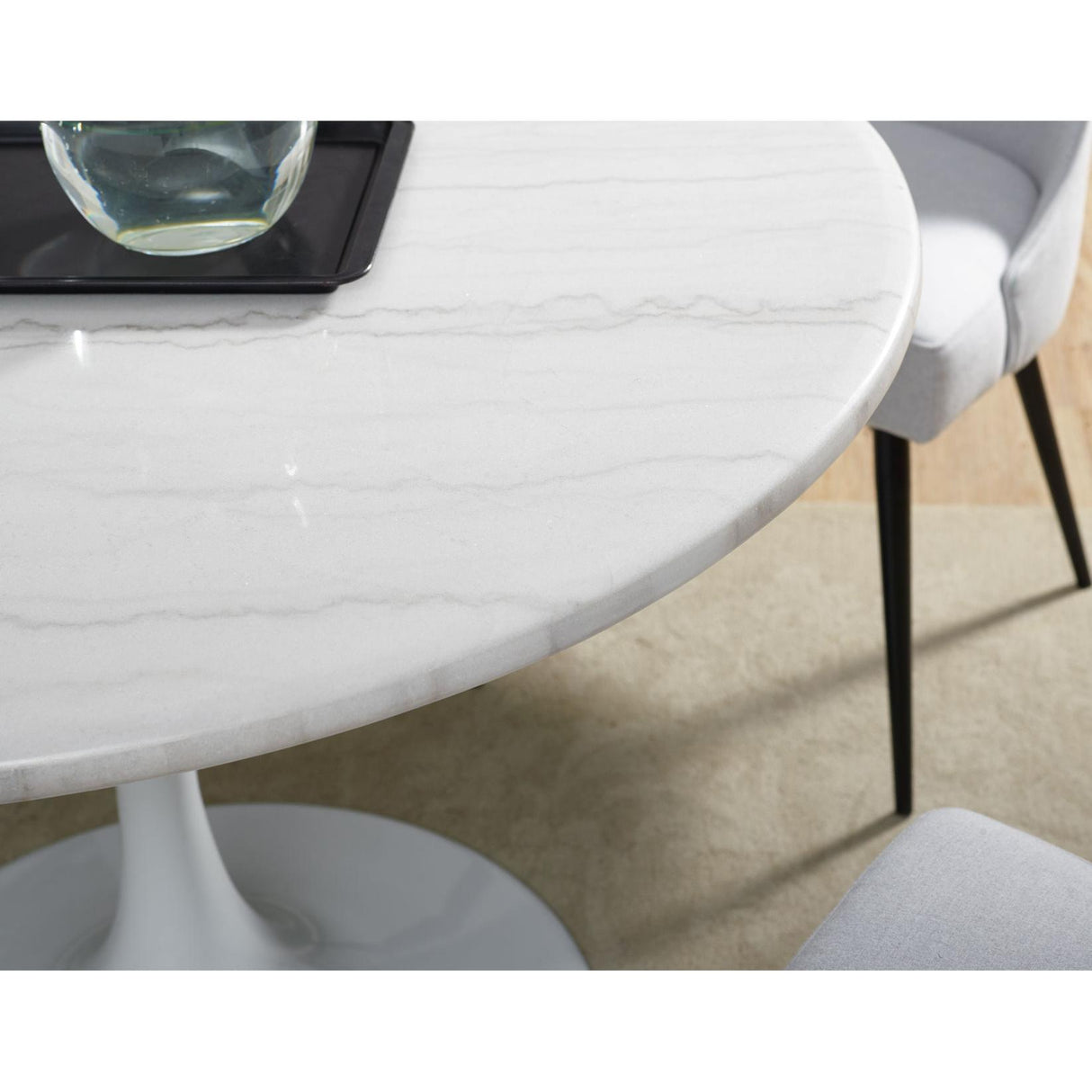 Steve Silver Furniture Colfax CF450 Round Dining Table - White IMAGE 2