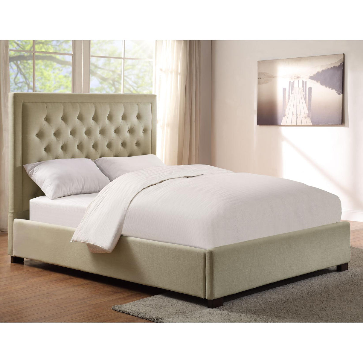 Steve Silver Furniture Isadora ID890QBEDS Queen Platform Bed - Sand IMAGE 1