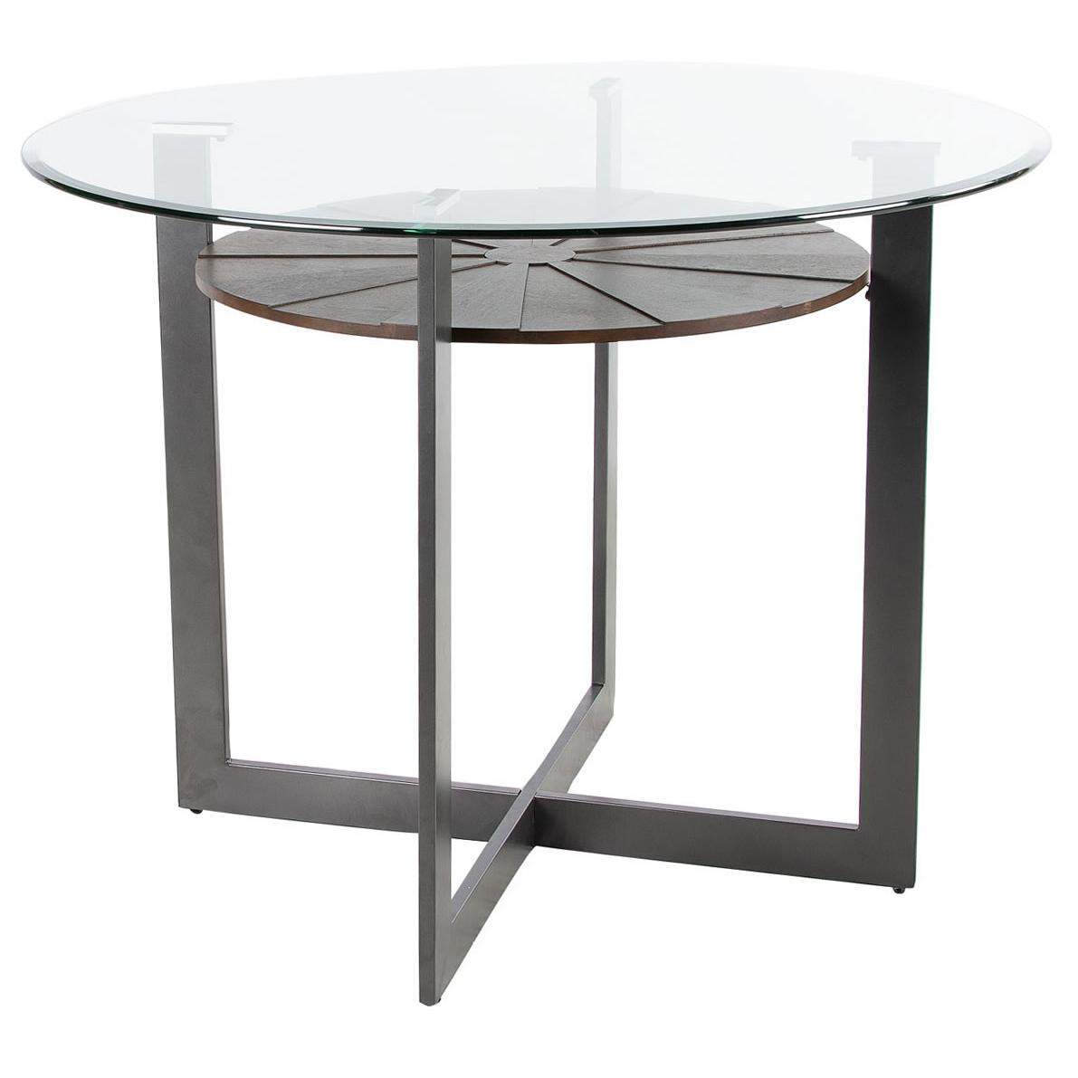 Steve Silver Furniture Olson OS480CB/GT Round Counter Height Dining Table with Glass Top IMAGE 1