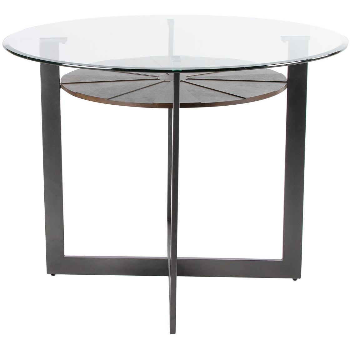 Steve Silver Furniture Olson OS480CB/GT Round Counter Height Dining Table with Glass Top IMAGE 2