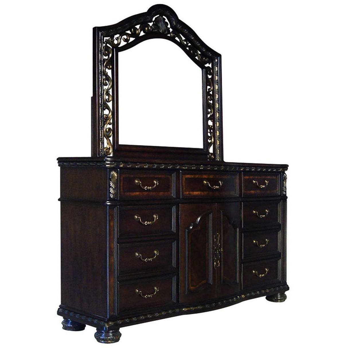 Steve Silver Furniture Monte Carlo RE163SS-DRMR Dresser and Mirror Set IMAGE 2