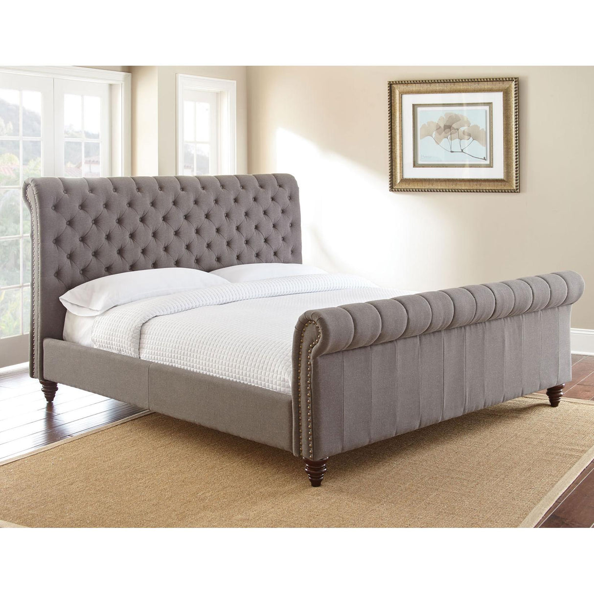 Steve Silver Furniture Swanson SS100KBEDG King Platform Bed - Gray IMAGE 1
