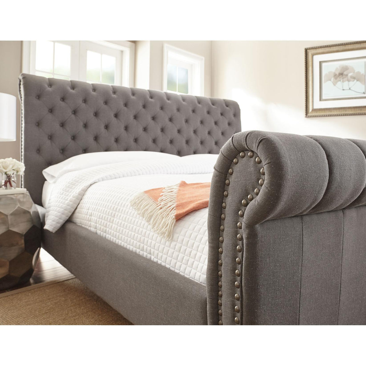 Steve Silver Furniture Swanson SS100KBEDG King Platform Bed - Gray IMAGE 7