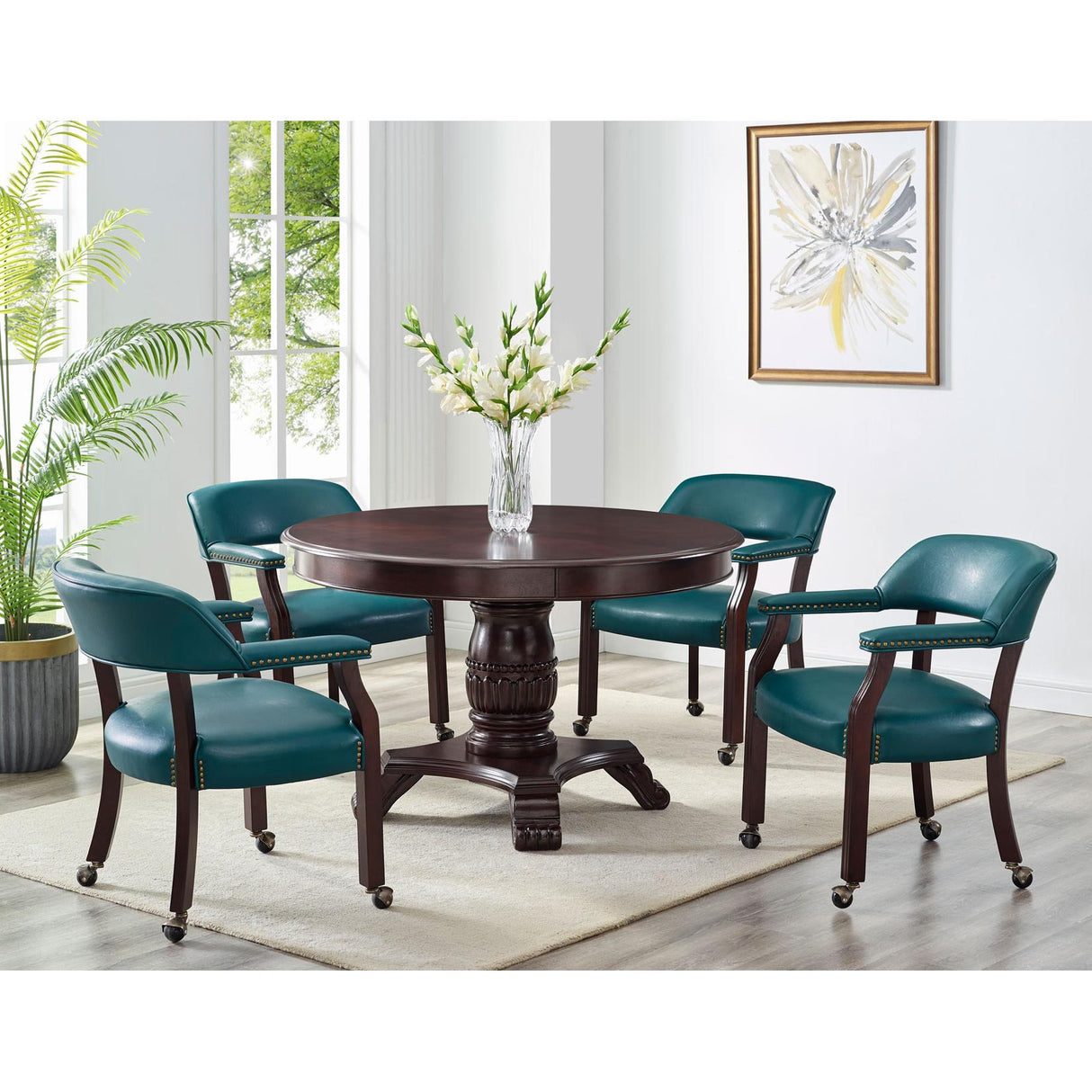Steve Silver Furniture Tournament TU5050GTTB Dining and Game Table - Brown IMAGE 4