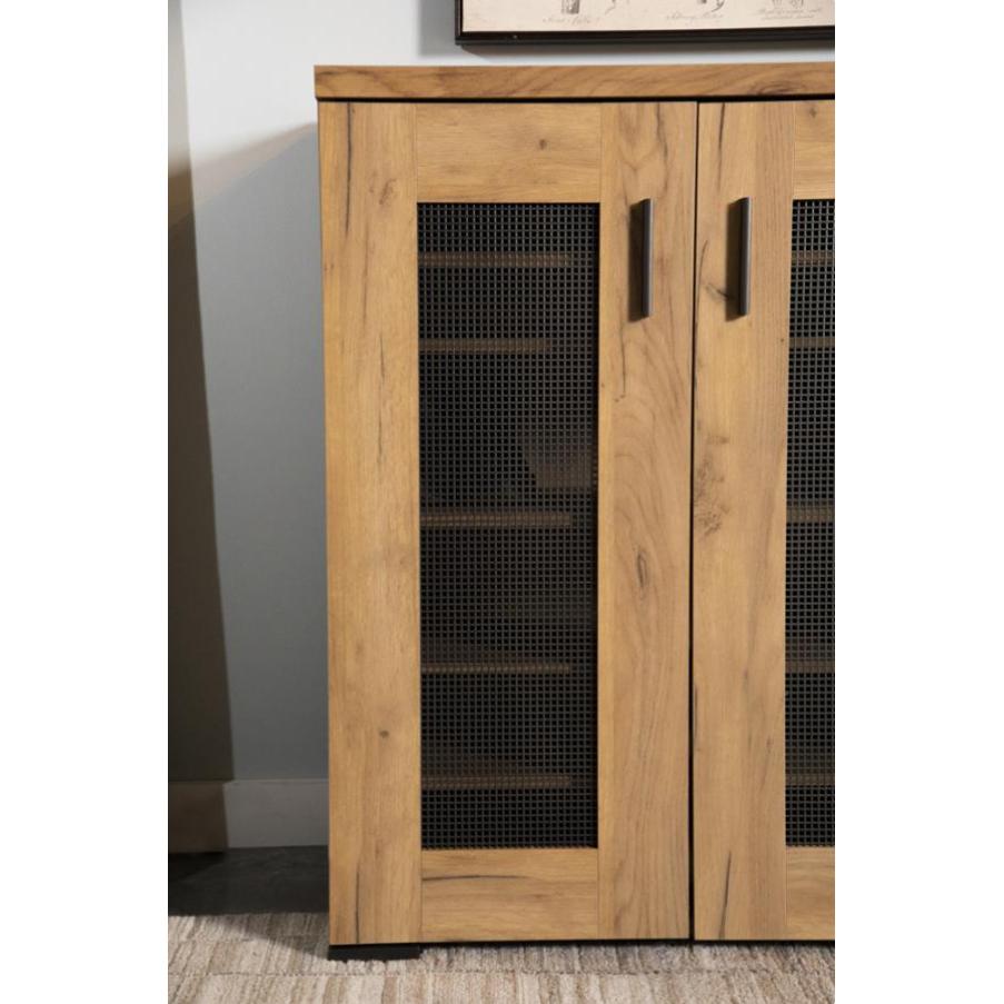 Coaster Furniture Bristol 951107 6-shelf Engineered Wood Shoe Cabinet - Golden Oak IMAGE 9
