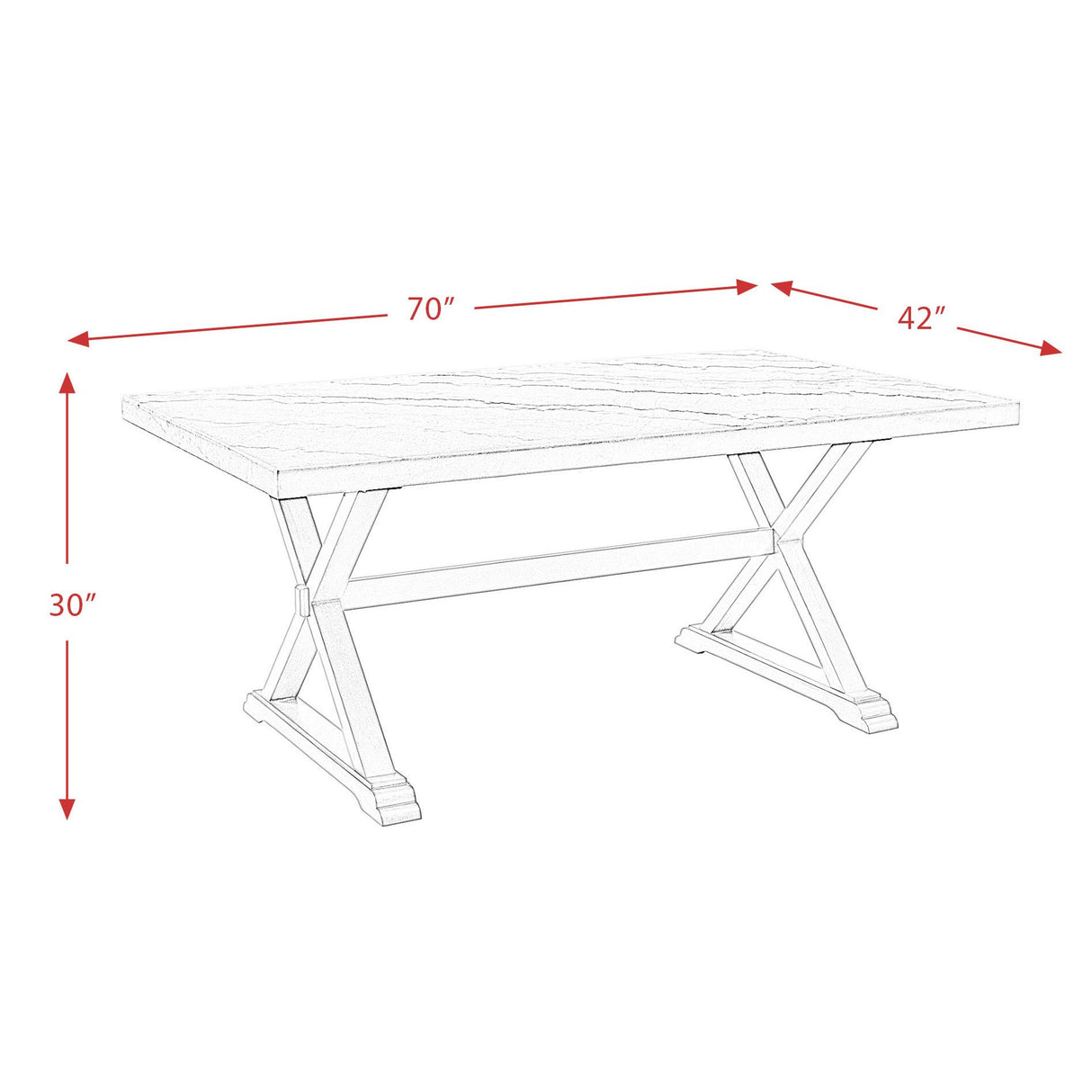 Elements International Lexi CLX100DT Dining Table IMAGE 9