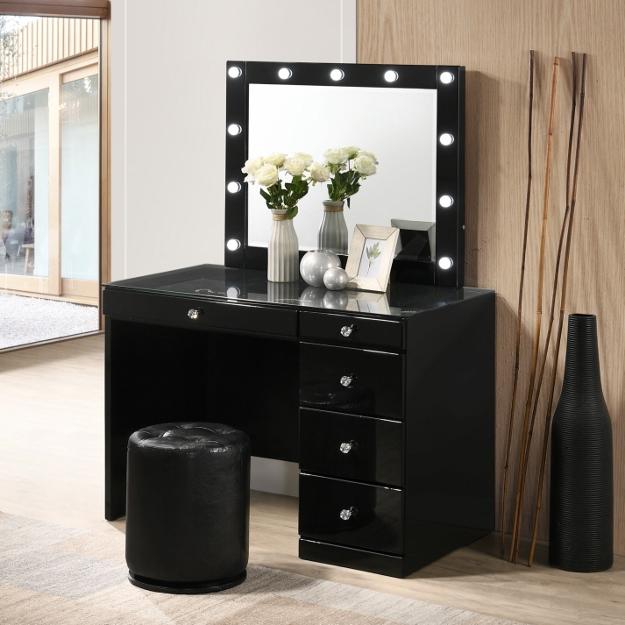 Crown Mark Morgan B4851BK Vanity Table - Black IMAGE 2