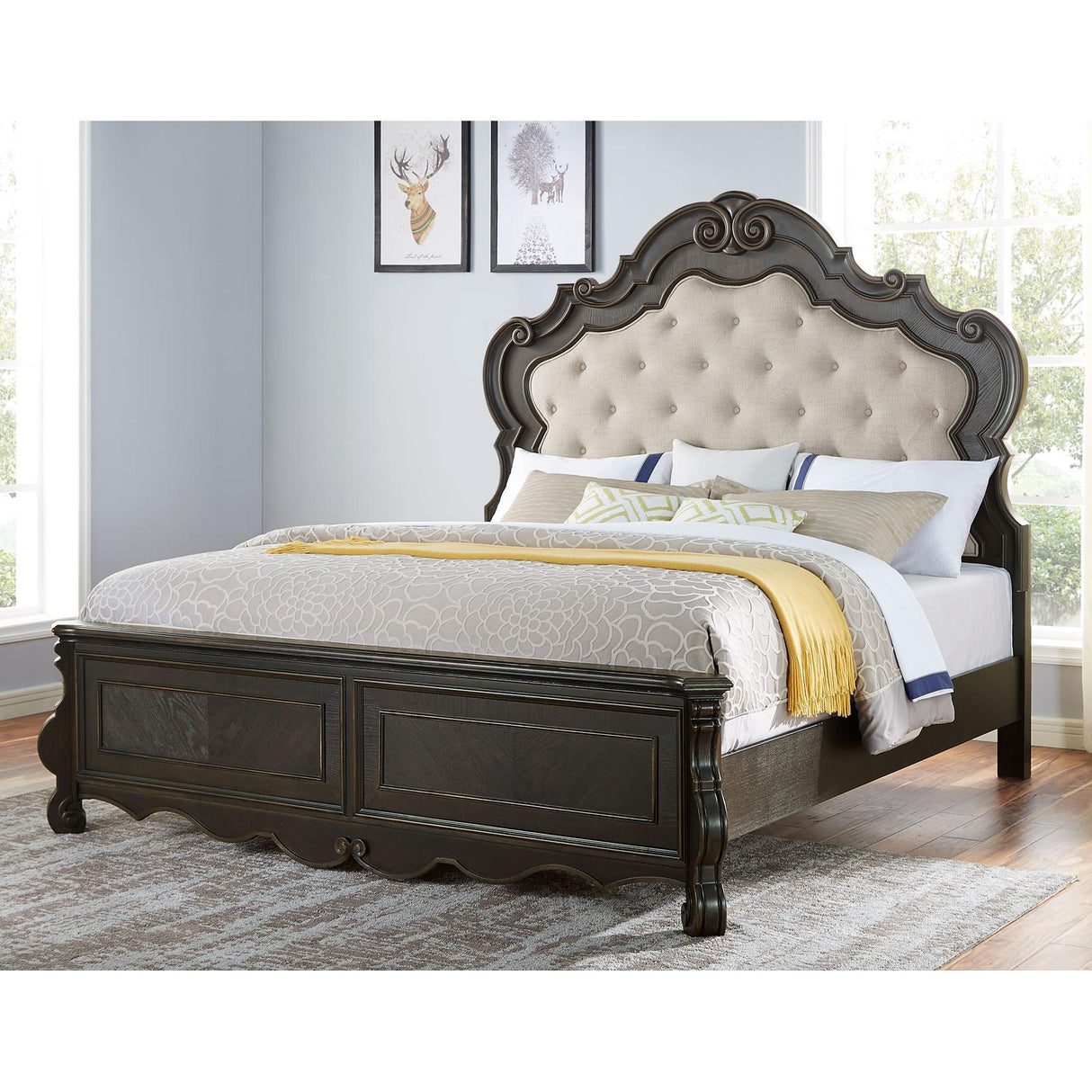 Steve Silver Furniture Rhapsody RH900 Queen Panel Bed - Molasses IMAGE 1