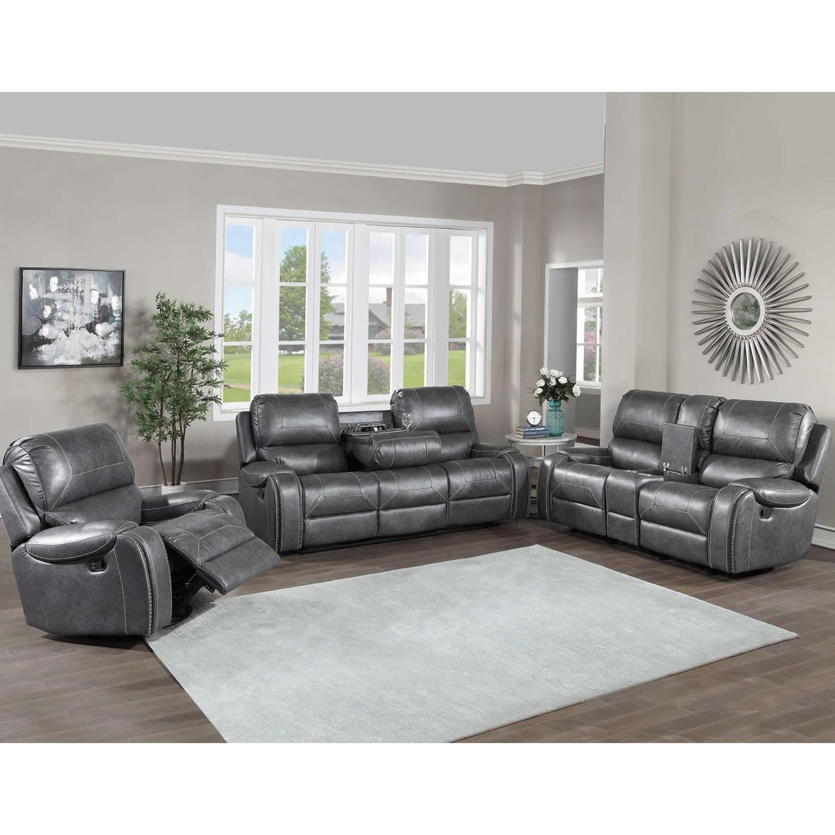 Steve Silver Furniture Keily KE800CG Swivel Glider Recliner - Dove Grey IMAGE 10